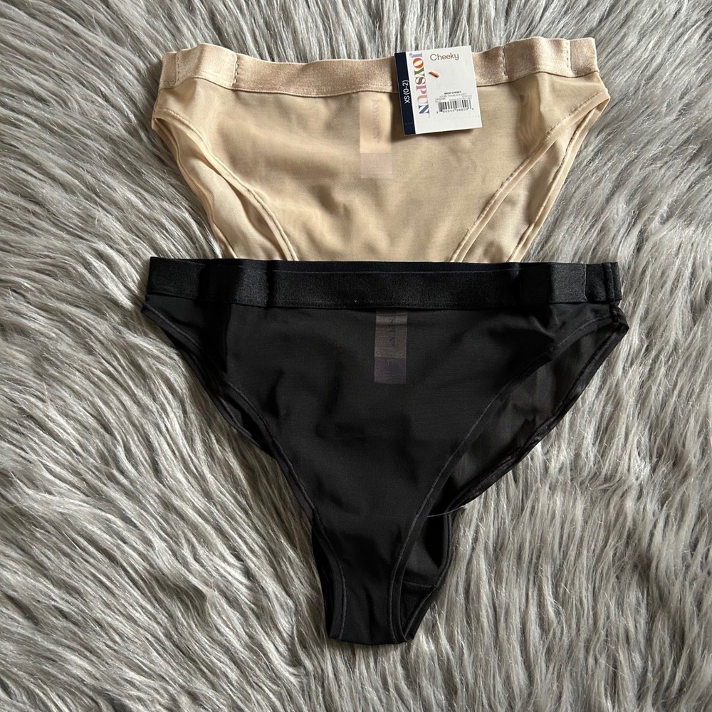 Joyspun Cheeky Underwear Women's‎ Size XS (0-2) Panty Black & Tan Panties